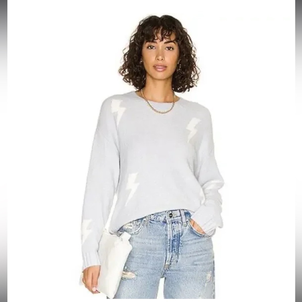 Rails Perci Sweater - light gray with lightning bolts